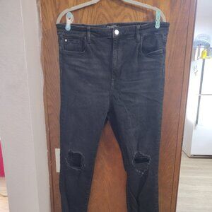 H&M True To You Black Distressed Skinny Jeans XXL
